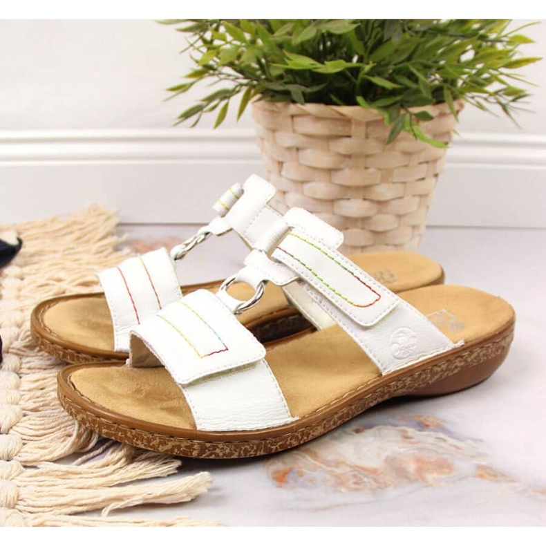 Velcro in pelle Rieker W RKR511 bianco 2