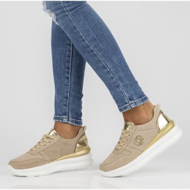 Sneakers in pelle Filippo DP3505/22 Be beige d'oro 1