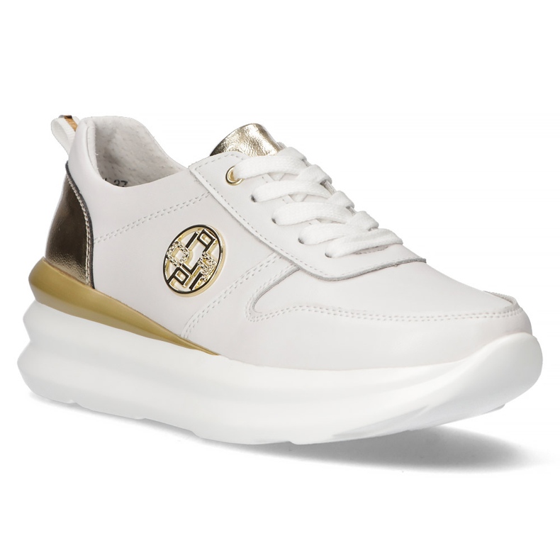 Sneakers in pelle Filippo DP3505 / 22 Wh bianco bianca d'oro 1