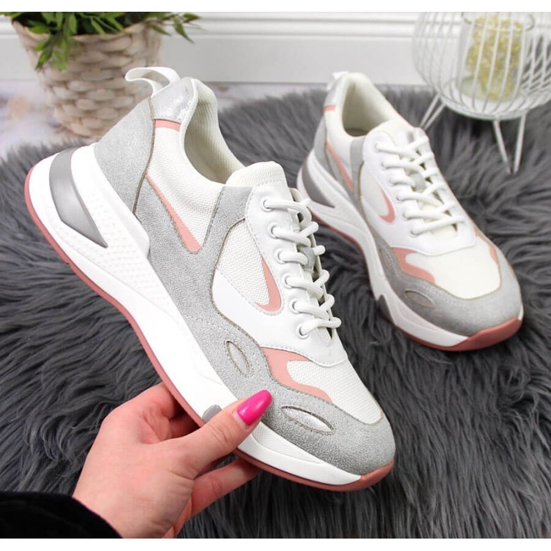 Sneakers sportive Vinceza W JAN91B bianche bianca grigio 1