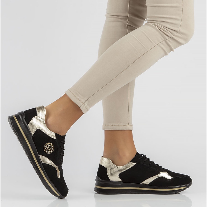 Sneakers in pelle Filippo DP3544/22 Bk nere nero d'oro 1