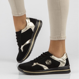 Sneakers in pelle Filippo DP3544/22 Bk nere nero d'oro 2