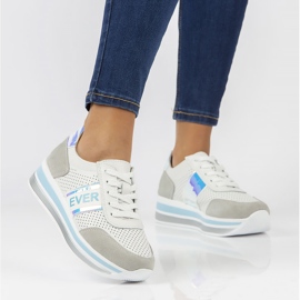 Sneakers in pelle Filippo DP1414/22 Bl blu bianco grigio 1