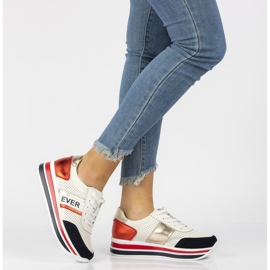 Sneakers in pelle Filippo DP1414 / 22 Wh bianche bianco rosso blu navy 2