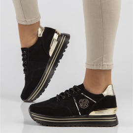 Sneakers in pelle Filippo DP3538/22 Bk Go nere nero 1