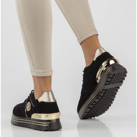 Sneakers in pelle Filippo DP3538/22 Bk Go nere nero 2