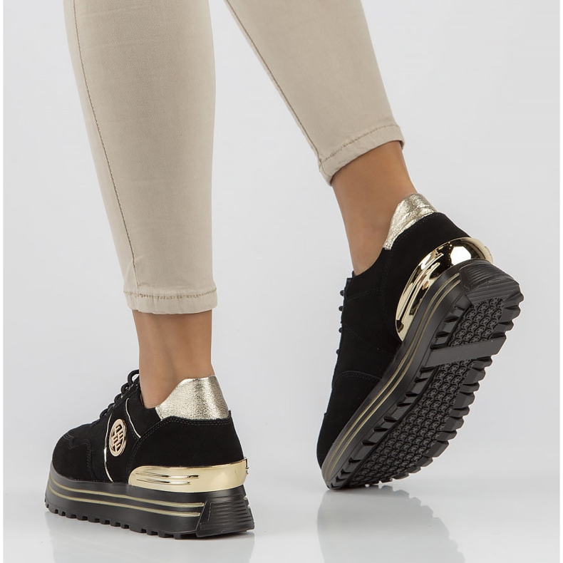 Sneakers in pelle Filippo DP3538/22 Bk Go nere nero 2