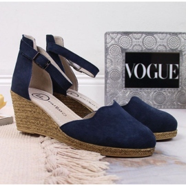 Sandali in pelle sulla zeppa Filippo W PAW132D blu navy 2