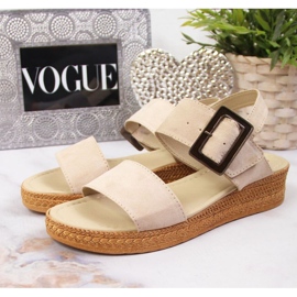 Sandali con zeppa Big Star W JJ276032 beige 2