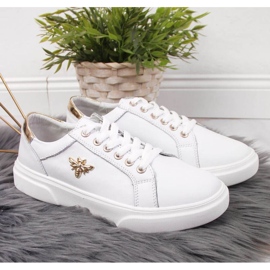 Scarpa in pelle con plateau Vinceza W JAN119B bianca 2