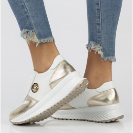 Sneakers in pelle Filippo DP3547 / 22 Wh Go bianche bianco d'oro 2