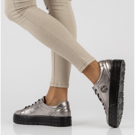 Sneakers in pelle FILIPPO DP3528/22 Gn canna di fucile argento 1