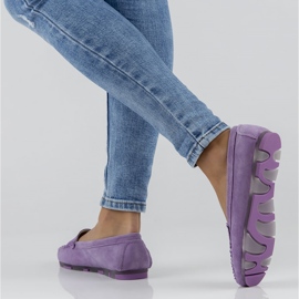 Mocassini in pelle Filippo DP2037/22 Vi viola 2
