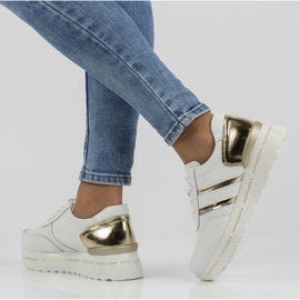 Sneakers in pelle Filippo DP3689 / 22 Wh bianche bianca d'oro 1