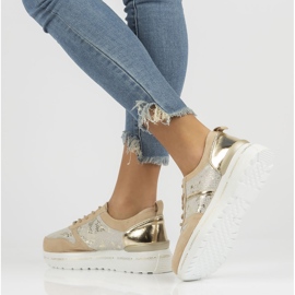 Sneakers in pelle Filippo DP3691/22 Be Go beige d'oro 2