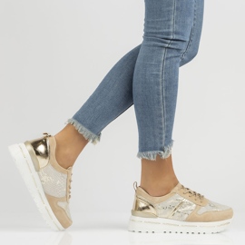 Sneakers in pelle Filippo DP3691/22 Be Go beige d'oro 1