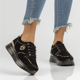 Sneakers in pelle Filippo DP3558/22 Bk nere nero d'oro 1