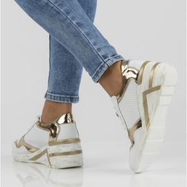 Sneakers in pelle Filippo DP3693 / 22 Wh bianche bianco d'oro 1