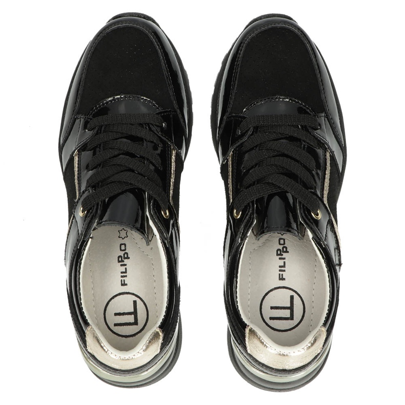 Sneakers in pelle Filippo DP2003/22 Bk Bk nero 2