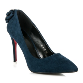 Vices Tacchi In Pelle Scamosciata Con Fiocchi blu 1