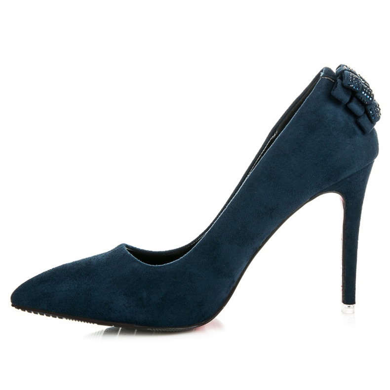 Vices Tacchi In Pelle Scamosciata Con Fiocchi blu 2