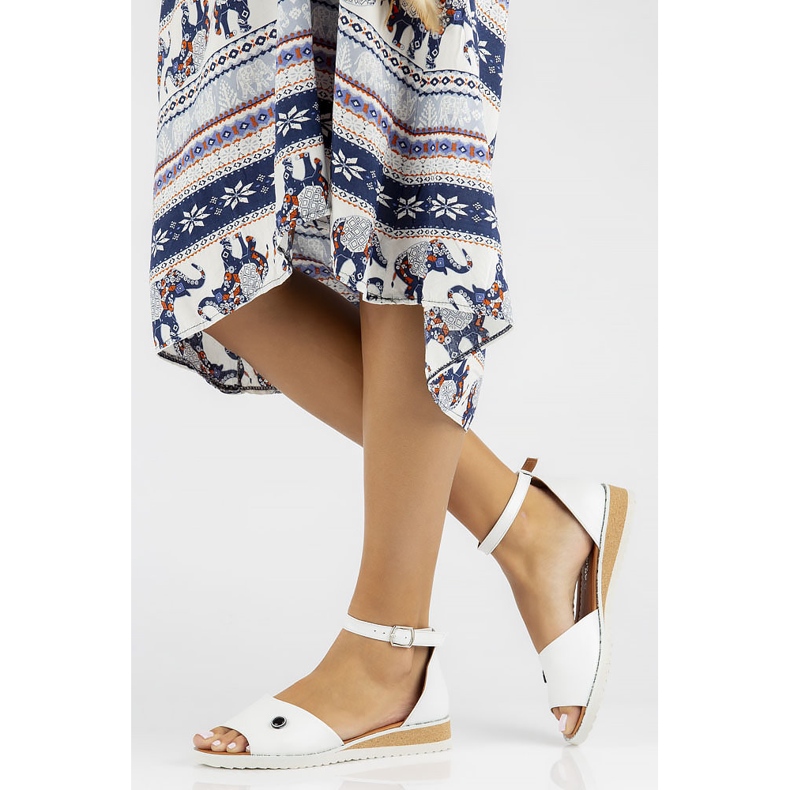 Sandali in pelle Filippo DS3900 / 22 Wh bianco 1