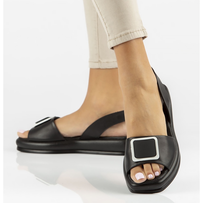 Sandali in pelle Filippo DS3902/22 Bk nero 1