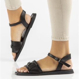 Sandali in pelle Filippo DS3901/22 Bk nero 1