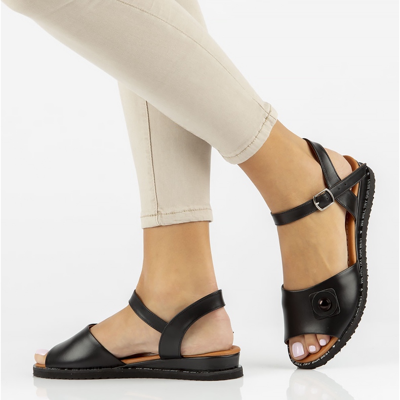 Sandali in pelle Filippo DS3913/22 Bk nero 1