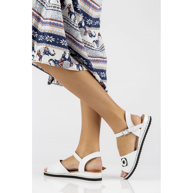 Sandali in pelle Filippo DS3913 / 22 Wh bianco 1