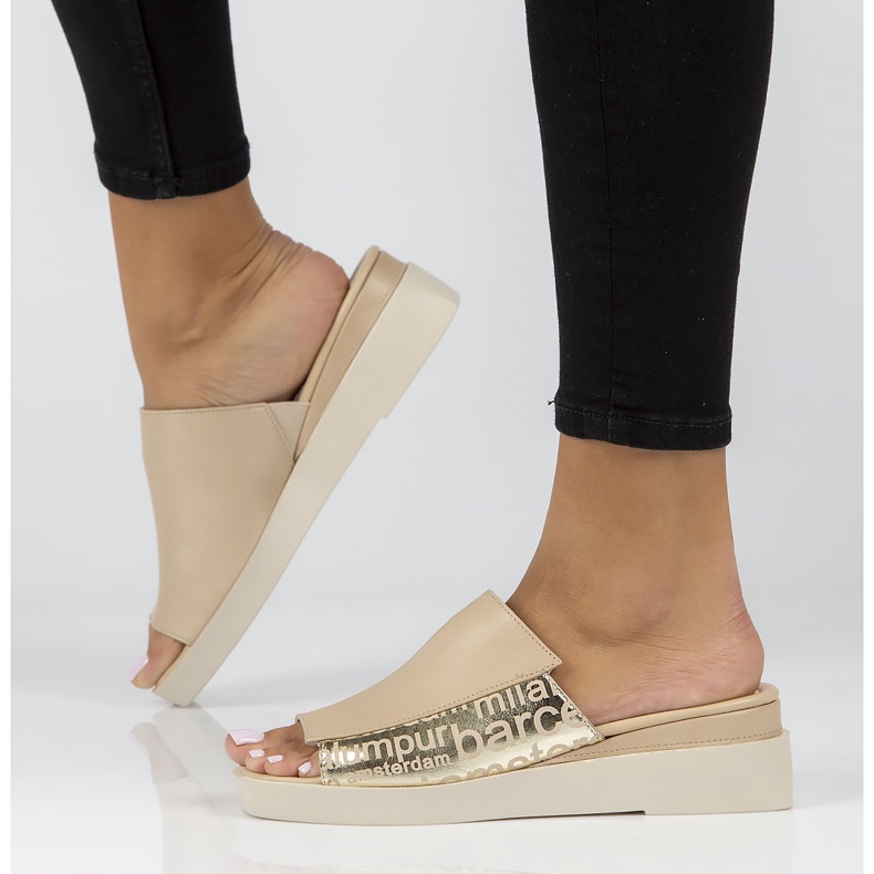 Ciabatte in pelle Filippo DK3921 / 22 Be beige 1