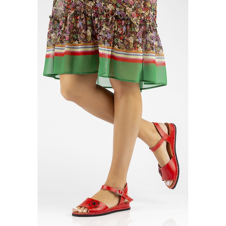 Sandali rossi Filippo DS3913/22 Rd in pelle rosso 2