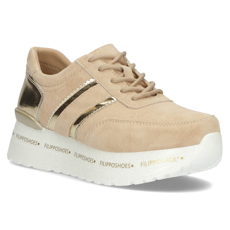 Sneakers in pelle Filippo DP3689/22 Be beige d'oro 1