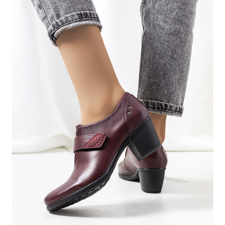 Scarpe brogue marrone chiaro sul palo di Belia rosso multicolore 1
