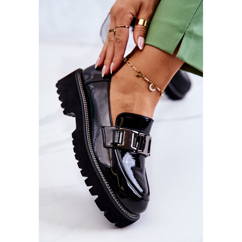 S.Barski Scarpe in Pelle Laccata in Corine Nero 1