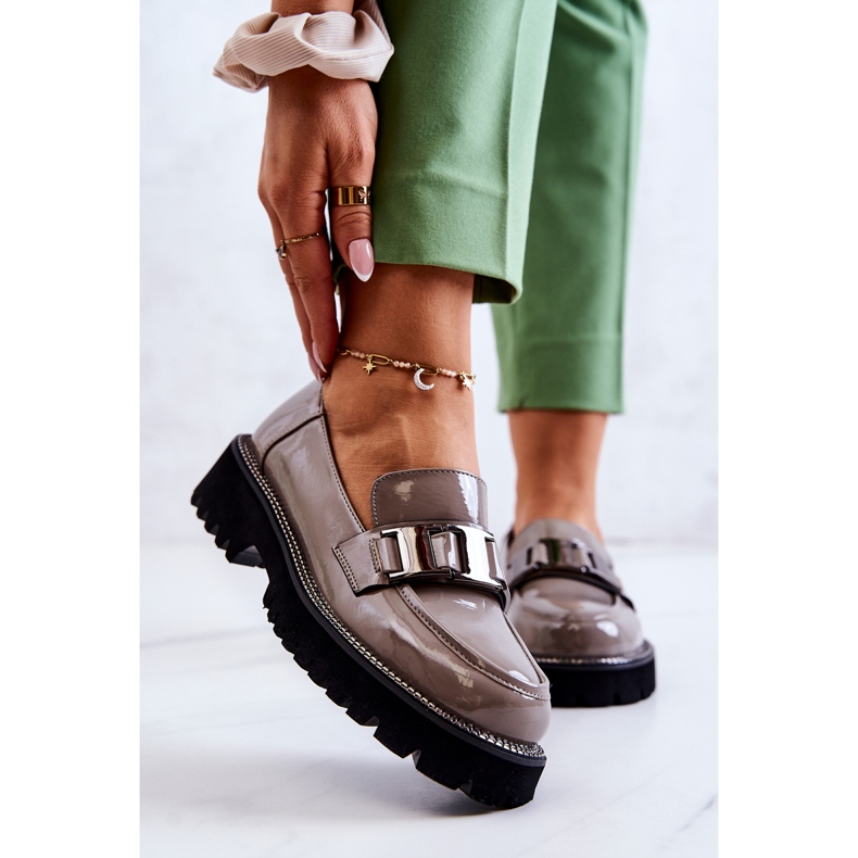 S.Barski Scarpe in Pelle Laccata Grigie Corine grigio 1