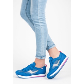 Kylie Scarpe sportive in rete bianco blu rosa 1