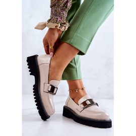 S.Barski Scarpe in Pelle Laccata Corine Beige Chiaro 2
