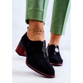 S.Barski Scarpe scamosciate alla moda su un palo Lorena nero e rosso 2