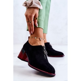 S.Barski Scarpe scamosciate alla moda su un palo Lorena nero e rosso 1