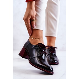 S.Barski Scarpe nere e rosse laccate e legate su un palo di Esmer nero rosso 1