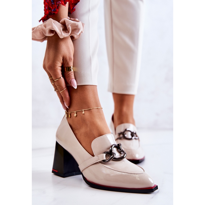 S.Barski Eleganti décolleté su colonna Callim beige 1