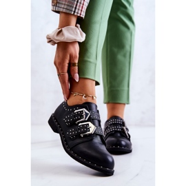 Scarpe Da Donna In Pelle Con Fibbie Lu Boo Nere nero 1