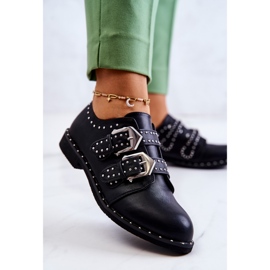 Scarpe Da Donna In Pelle Con Fibbie Lu Boo Nere nero 2