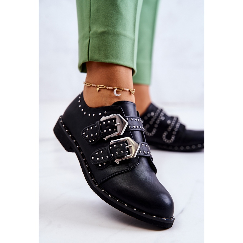 Scarpe Da Donna In Pelle Con Fibbie Lu Boo Nere nero 2