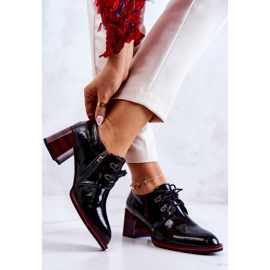 S.Barski Scarpe laccate con cerniera in Laurosa nera e rossa nero rosso 2