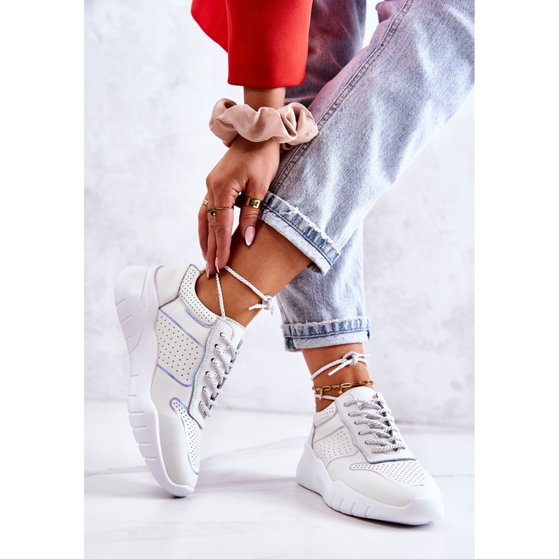 S.Barski Sneakers Classiche da Donna Bianche Carly bianca 2