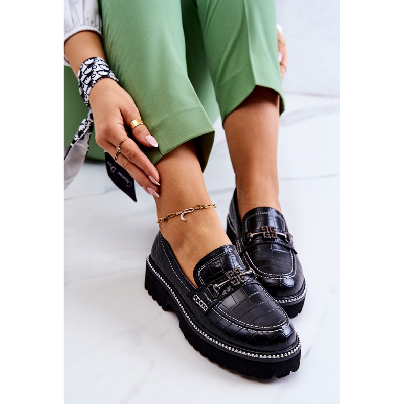S.Barski Scarpe In Pelle Serpente Con Decorazione Adison Nera nero 1