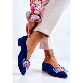 PA2 Eleganti scarpe in camoscio con decorazione McQueen blu navy 2