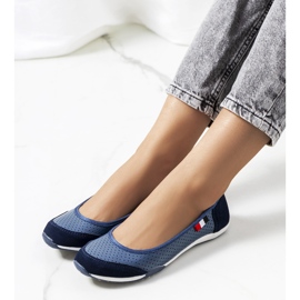 Ballerine Kester in pelle blu navy 1